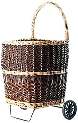 Kamino-Flam Peeled Willow Firewood Trolley with Jute Lining