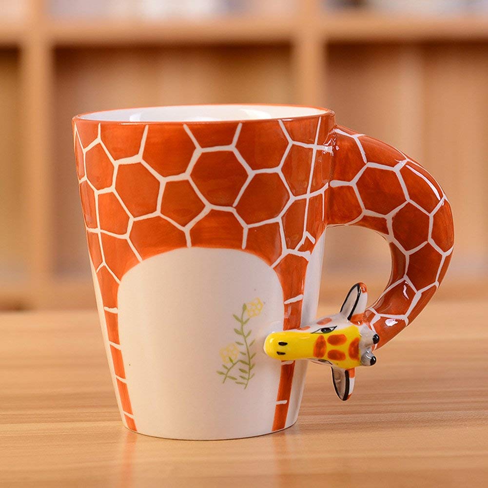 HapiLeap 3D Pure Hand-Painted Cute Animal Ceramic Coffee Mug