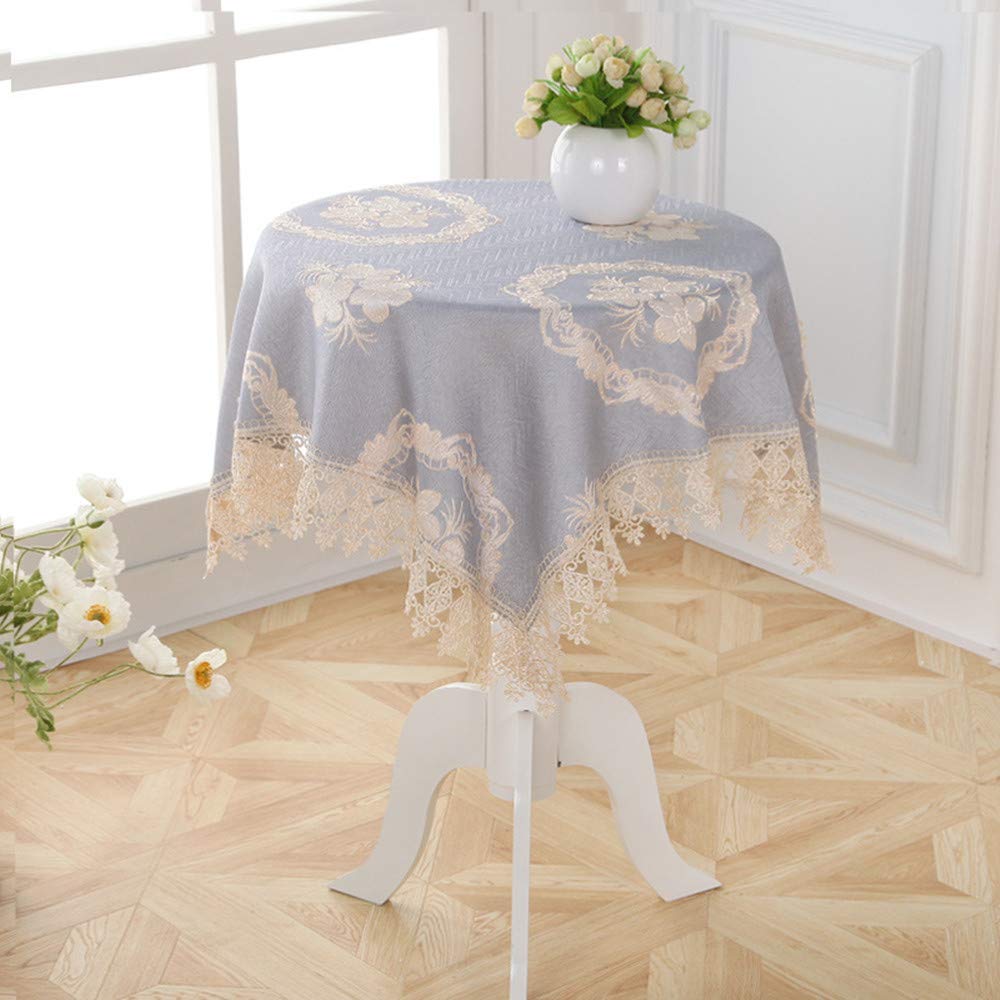 Small Round Floral Lace Tablecloth with Napkins Thick Rectangular