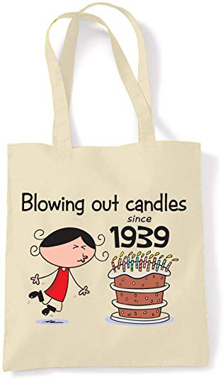 Blowing Out Candles Since 1939 Women's 80th Birthday Tote Shoulder Bag