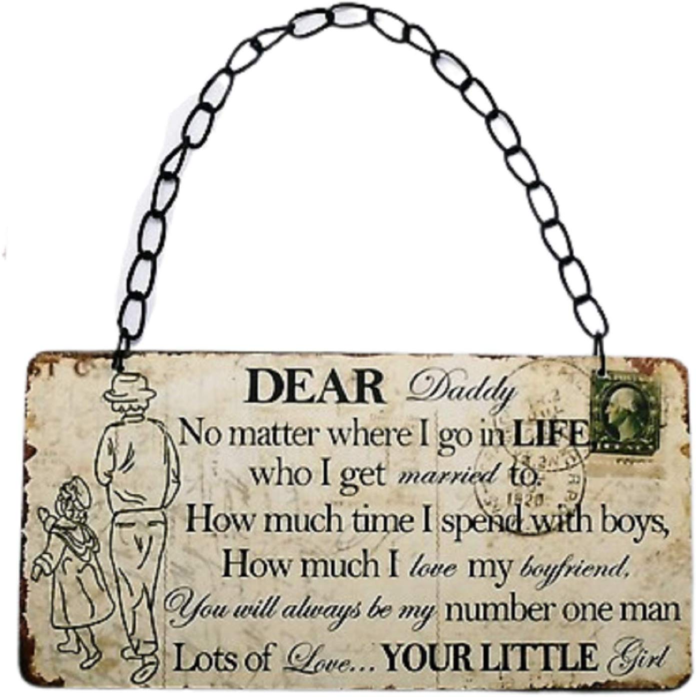 Buy Dear Daddy Wooden Vintage postcard sentiment plaque @ www.gifthome.co.uk
