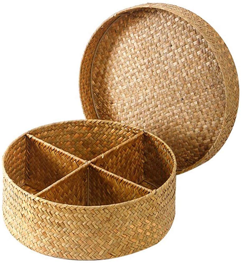 Wicker Basket With Handles And Lid Round Willow Wicker Hamper Storage