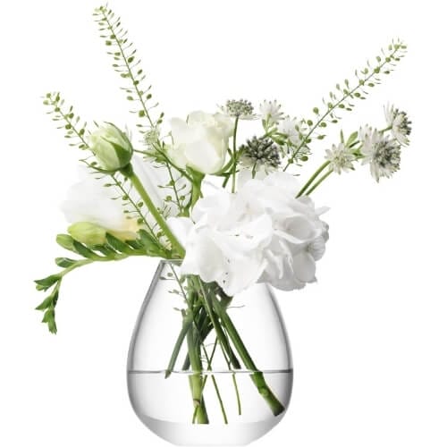 LSA FW27 Flower Mini Table Vase H9.5 cm Clear Remarkable Silver Wedding Anniversary Gifts your partner