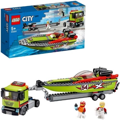 LEGO 60254 City Great Vehicles Race Boat Transporter Truck Toy Cutest And Unusual Baby Boy Giftsac