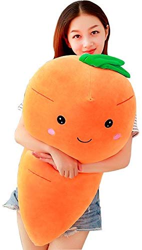 TOPJIN Lovely Plush PP Stuffed Vegetable Carrot Toys Throw Pillow for Kids Adults Gift