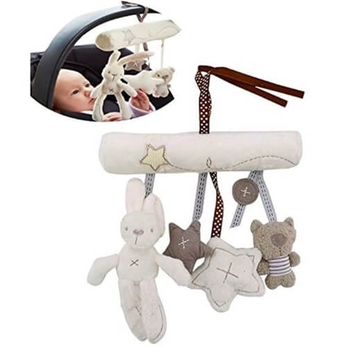 Vikenner Baby Cute Music Plush Activity Crib Stroller Soft Toys Bed Hanging Rabbit Star Shape Cutest And Unusual Baby Boy Gifts