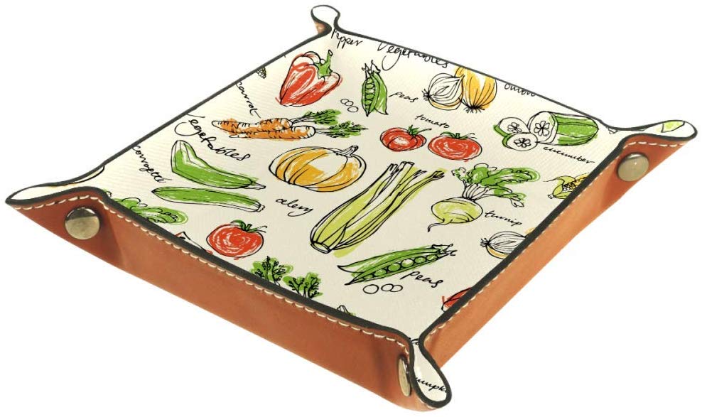 MUOOUM Assorted Vegetables Pattern, Open Home Storage Bins Jewelry Tray