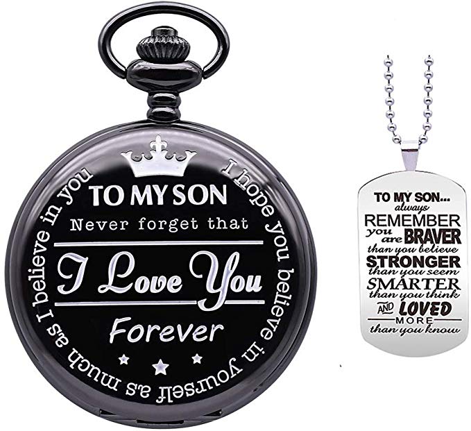 Wedding Day Novelty Pocket Watch with Chain