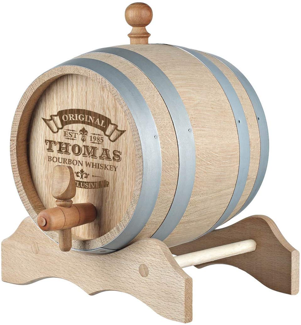 Wooden Cask Whisky Barrel with Stand