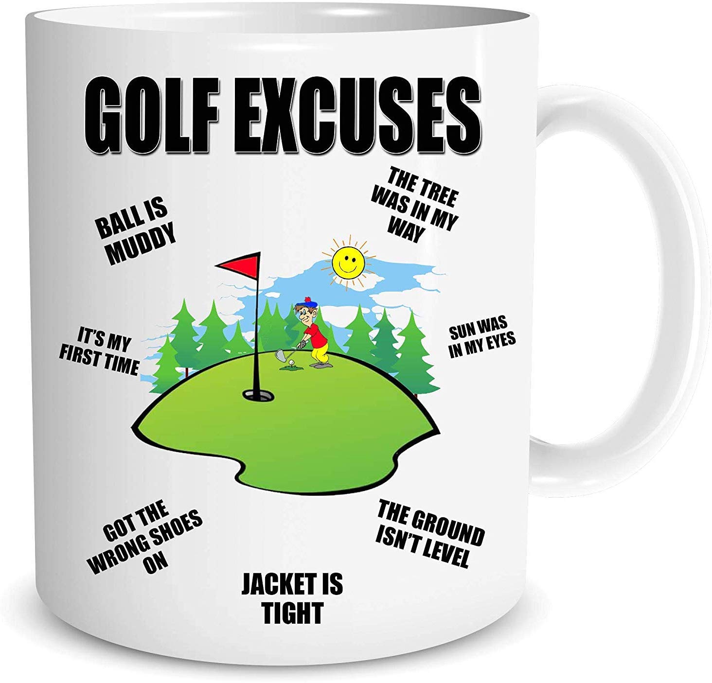 Funny Novelty Golf Excuses Tea Coffee Mug