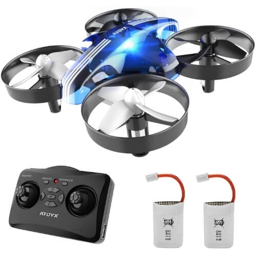 EPHIIONIY ATOYX AT-66 Mini Drones, Quadcopter Auto Hovering Headless Mode 3D Flips 3 Speeds Helicopter RC Plane Toy with Bonus Batteries Drone for Kids Beginners (Blue) Gifts For 14 Year Old Boys