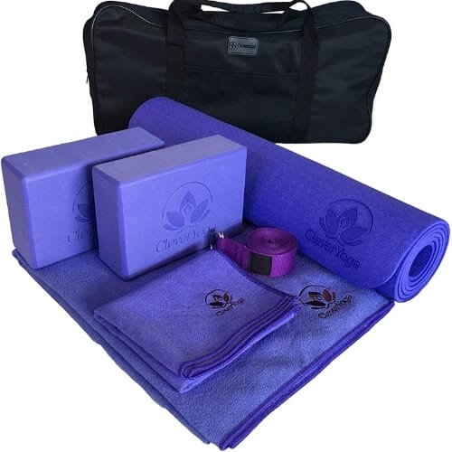 Complete Yoga Set For Beginners To Get Started - 7-Piece Equipment Kit Incl Gifts To Give Your Best Friend For Her Birthday