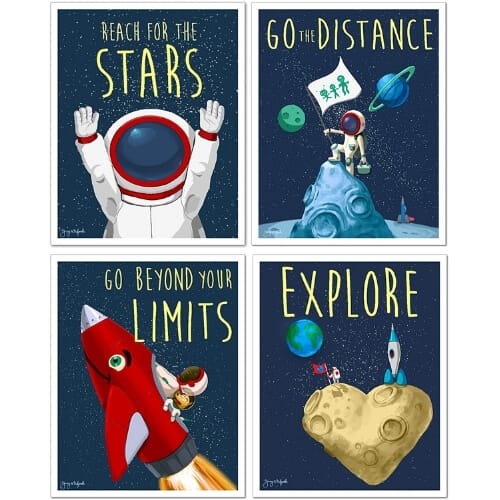 Young N Refined 4 Space posters set (11x14) kids room cute wall art prints Gifts For 14 Year Old Boys