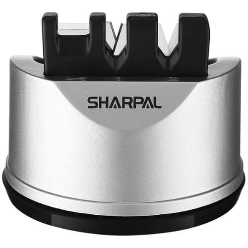 SHARPAL 191H Kitchen Chef Knife and Scissors Sharpener for Straight and Serrated Knives, 3-Stage Knife Sharpening Tool Helps Repair and Restore Blades Christmas Presents for Parents