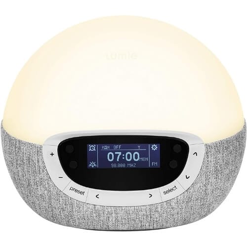Lumie Bodyclock Shine 300 – Wake-up Light Alarm Clock with Radio, 15 Sounds and Sleep Sunset Gift Ideas for Who Have Everything