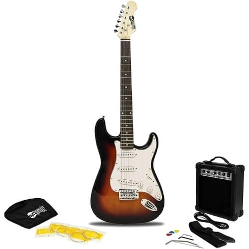 RockJam RJEG02-SK-SB Full Size Electric Guitar Superkit with Guitar Amplifier Guitar Strings Guitar Strap Guitar Bag Gifts For 14 Year Old Boys