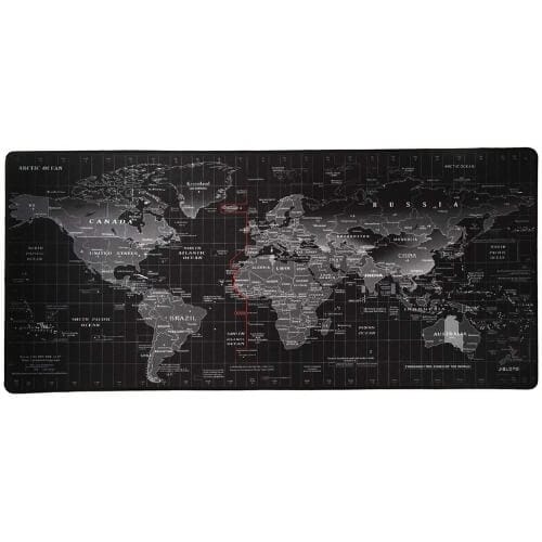 JIALONG Gaming Mouse Mat Desk Office Mouse Pad Large Size 900x400x3mm Comfortable Mousepad with Personalized Design for Laptop, Computer and PC - Black World Map Gift Ideas for Who Have Everything