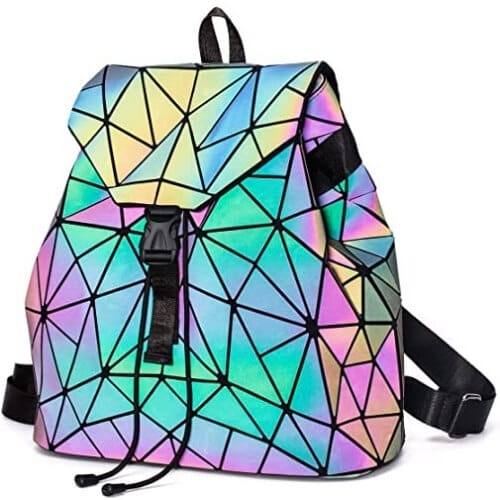 Chenrry Geometric Lingge Backpack Women Men Luminous Flash Travel Fashion Shoulder Bag Rucksack Gifts For Sister In Law