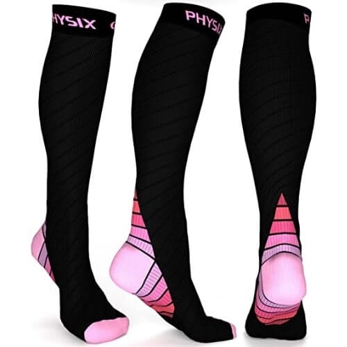 Physix Gear Compression Socks for Men & Women (20-30 mmhg) Best Graduated Athletic Fit for Running Gifts For Nurses