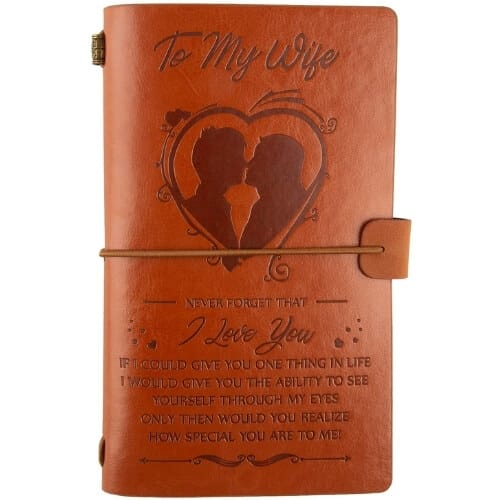 to My Wife Leather Notebook,120 Page Wedding Anniversary Travel Journal Diary Romantic Gifts for Him