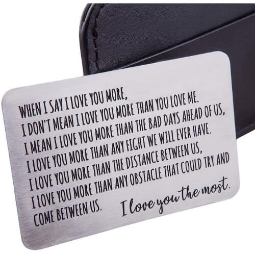 Wallet Insert Card Anniversary Gifts for Men Husband from Wife Girlfriend Romantic Gifts for Him